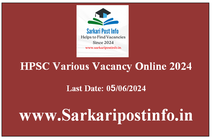 HPSC Assistant Director, Principal & Other Recruitment 2024