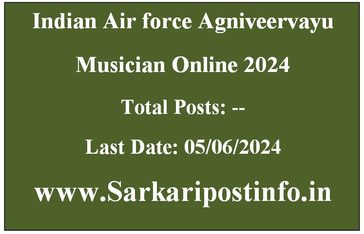 Indian Air force Agniveervayu Musician Online 2024