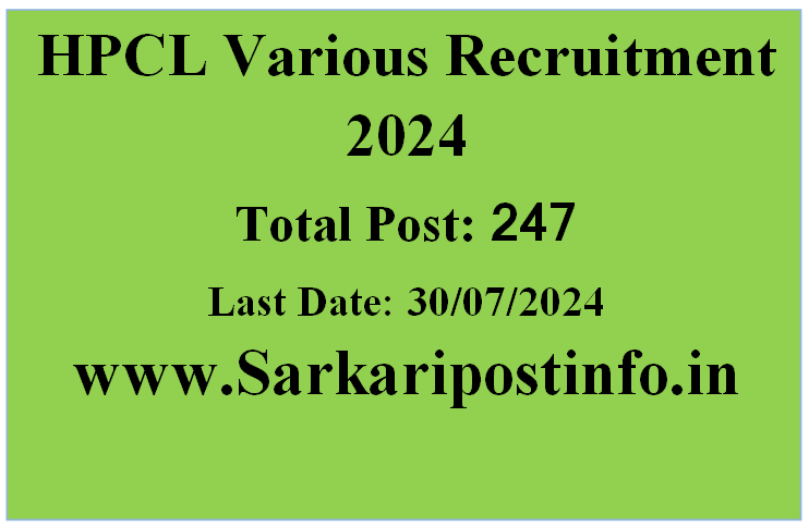 HPCL Various Recruitment 2024