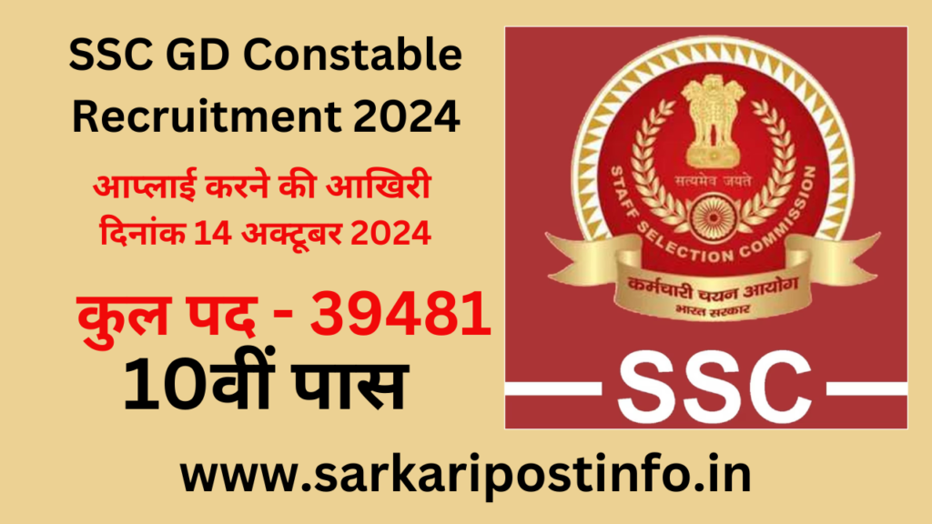 SSC GD Constable Recruitment 2024