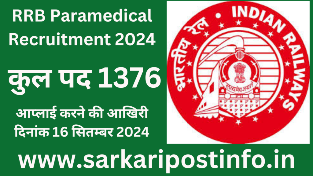 RRB Paramedical Recruitment 2024