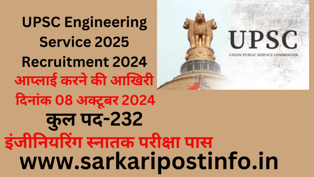 UPSC Engineering Service 2025 Recruitment 2024