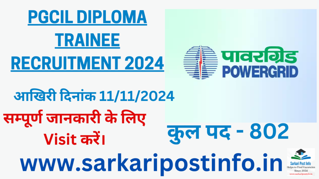 PGCIL Diploma Trainee Recruitment 2024