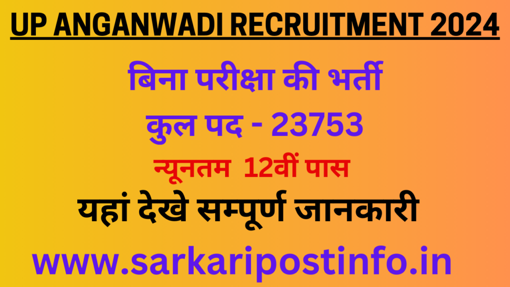 UP Anganwadi Recruitment 2024