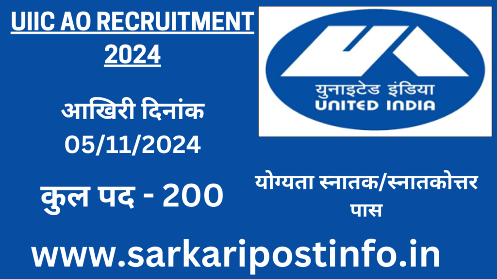 UIIC AO Recruitment 2024