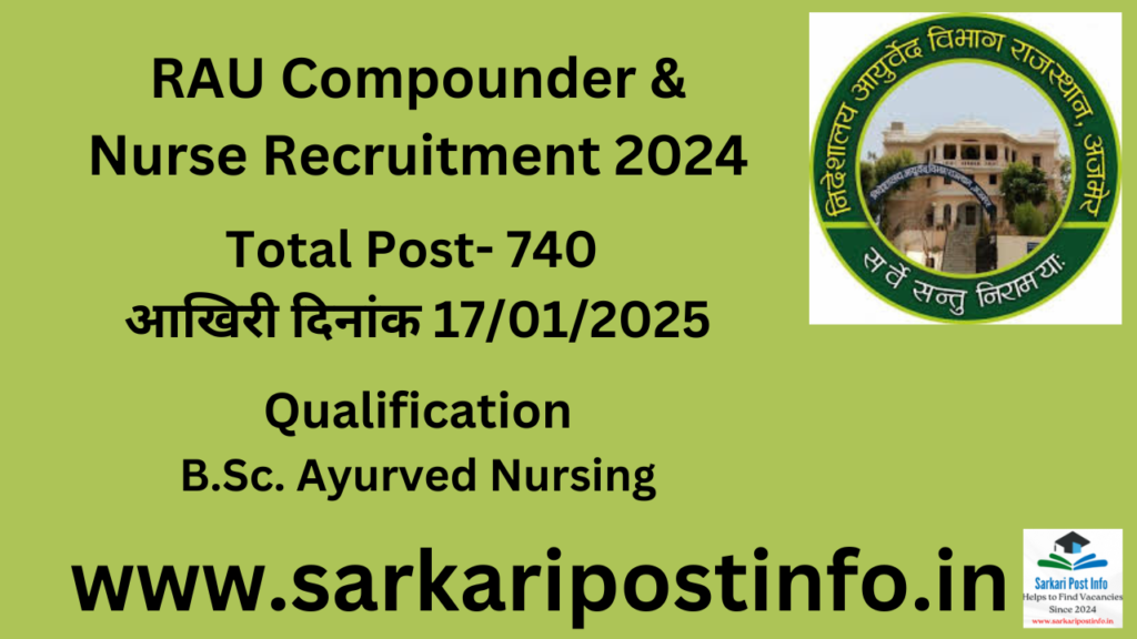 RAU Compounder & Nurse Recruitment 2024