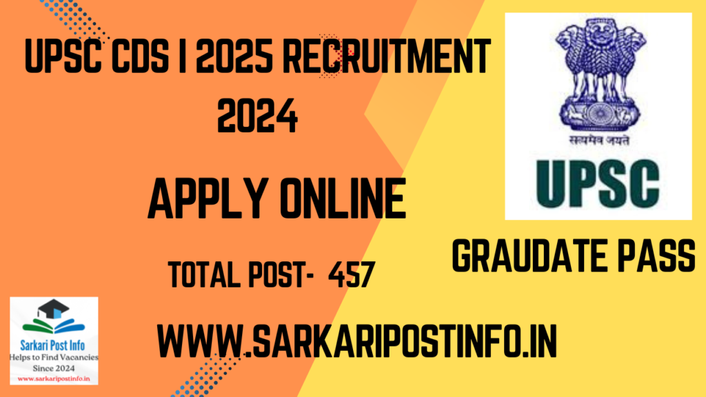 UPSC CDS I 2025 Recruitment 2024