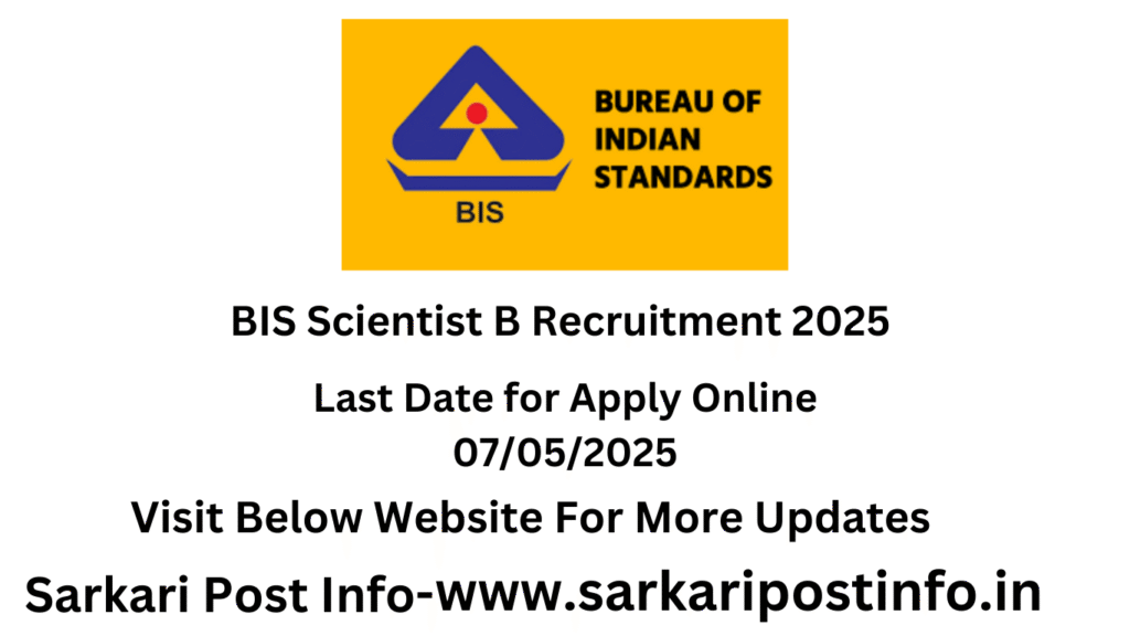 BIS Scientist B Recruitment 2025