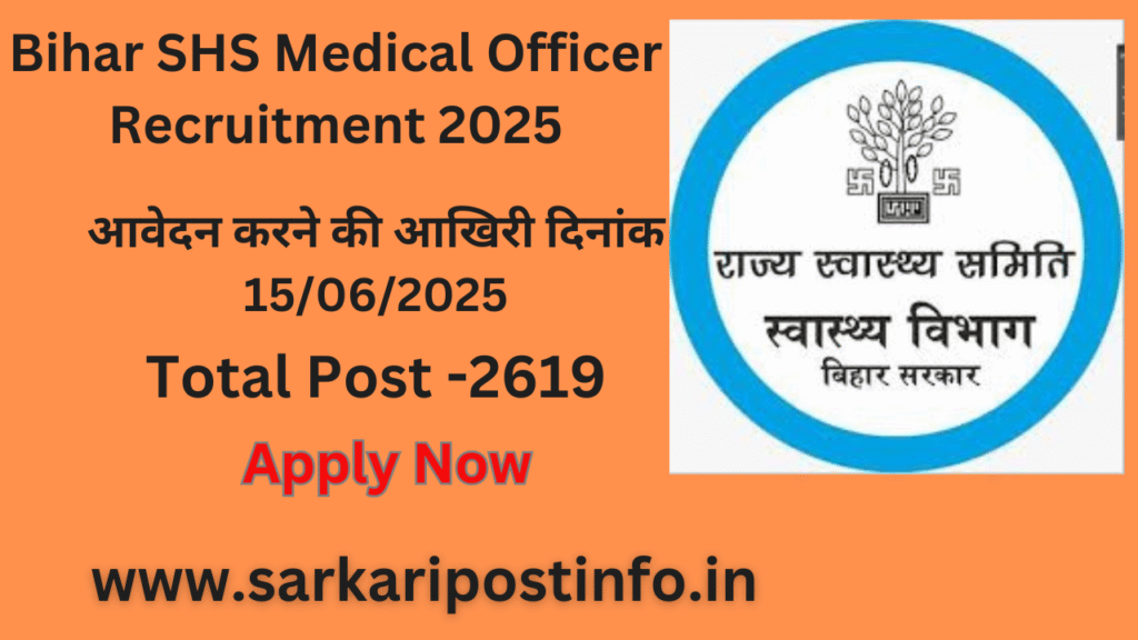 Bihar SHS Medical Officer Recruitment 2025