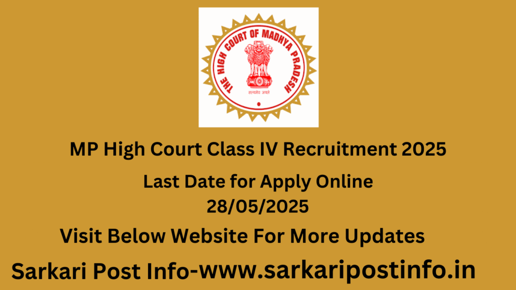 MP High Court Class IV Recruitment 2025