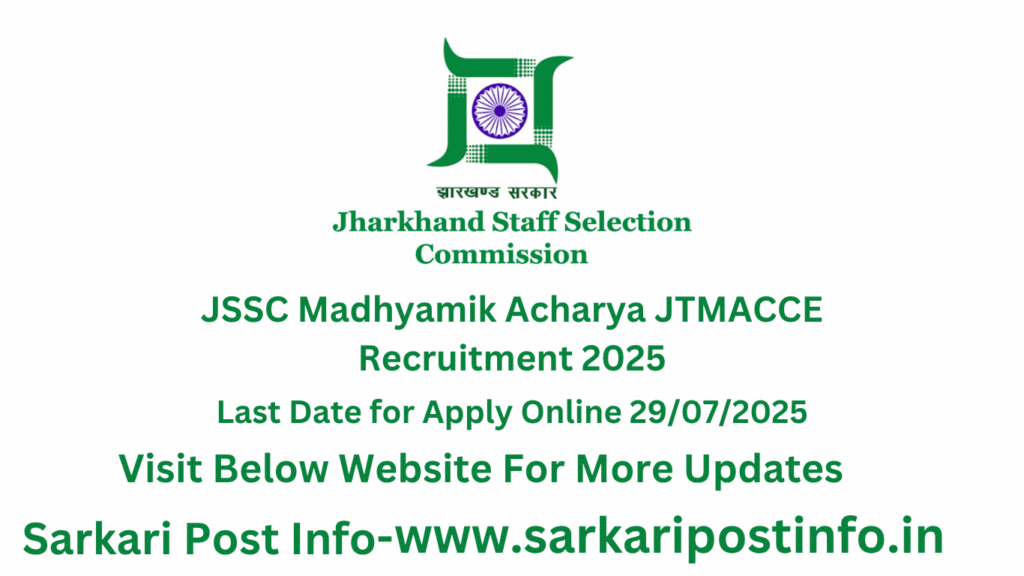 JSSC Madhyamik Acharya JTMACCE Recruitment 2025