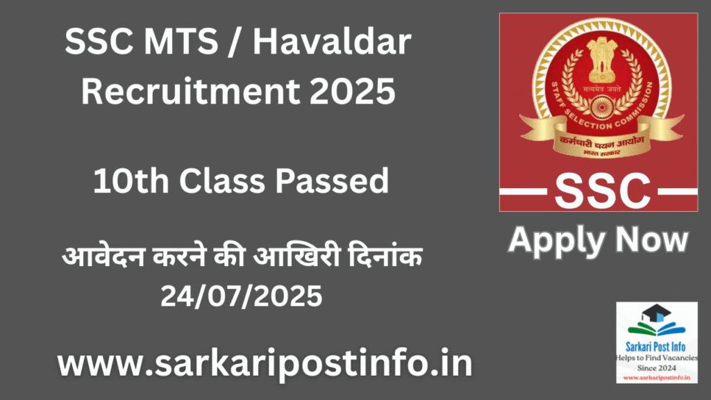 SSC MTS / Havaldar Recruitment 2025