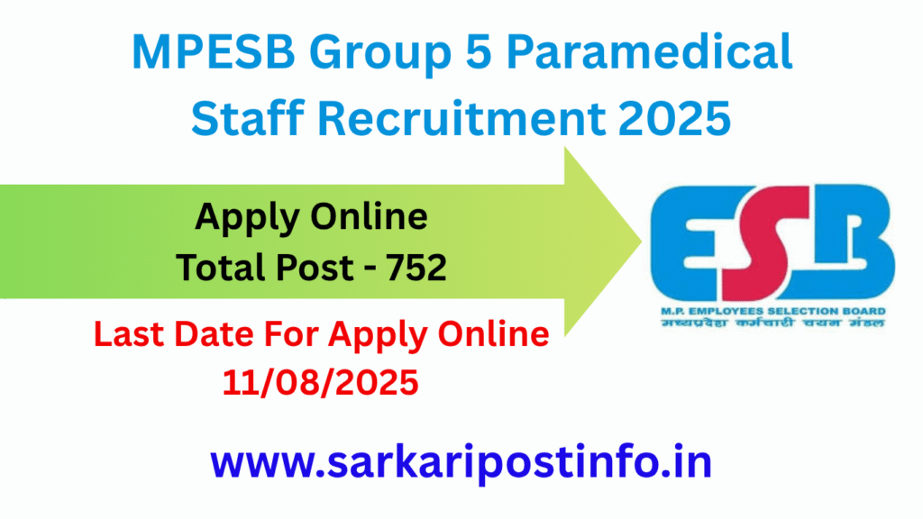 MPESB Group 5 Paramedical Staff Recruitment 2025