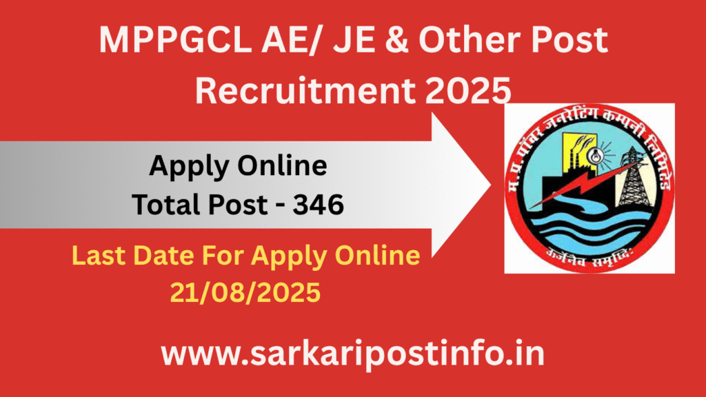 MPPGCL AE/ JE & Other Post Recruitment 2025