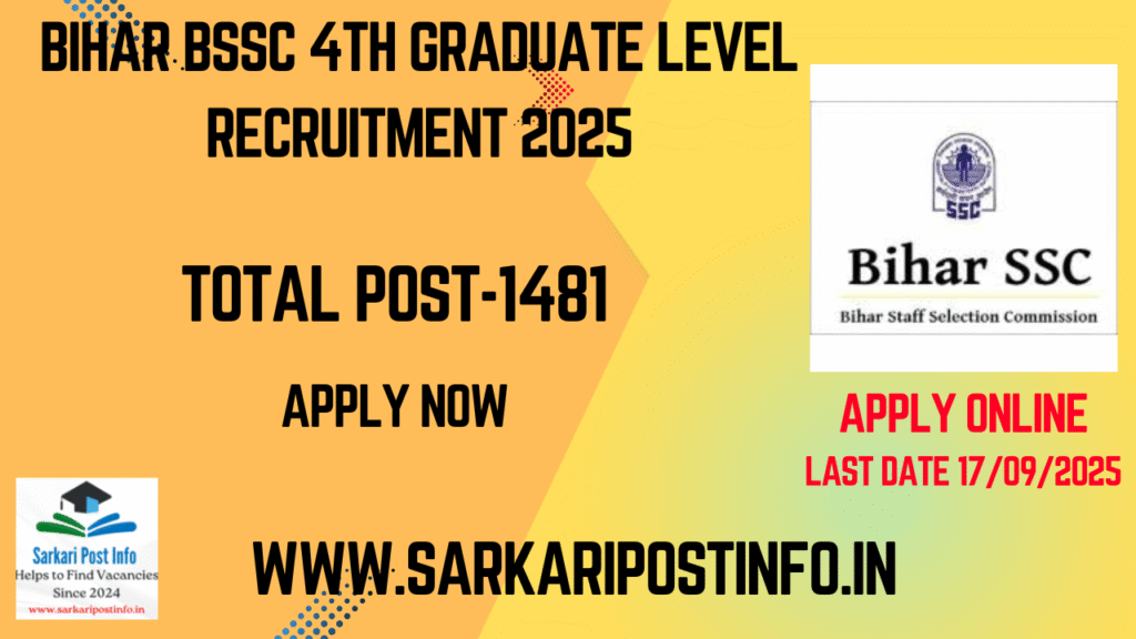 Bihar BSSC 4th Graduate Level Recruitment 2025