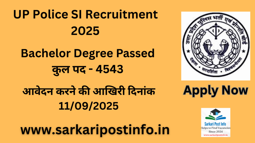 UP Police SI Recruitment 2025