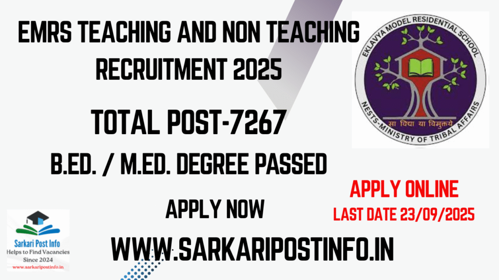 EMRS Teaching and Non Teaching Recruitment 2025