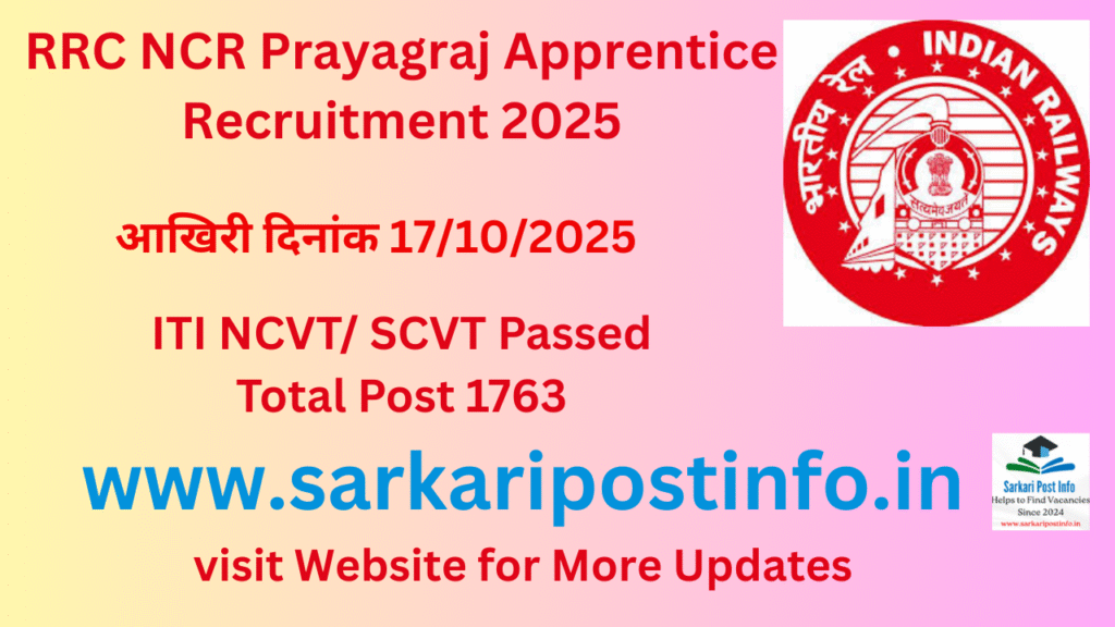 RRC NCR Prayagraj Apprentice Recruitment 2025