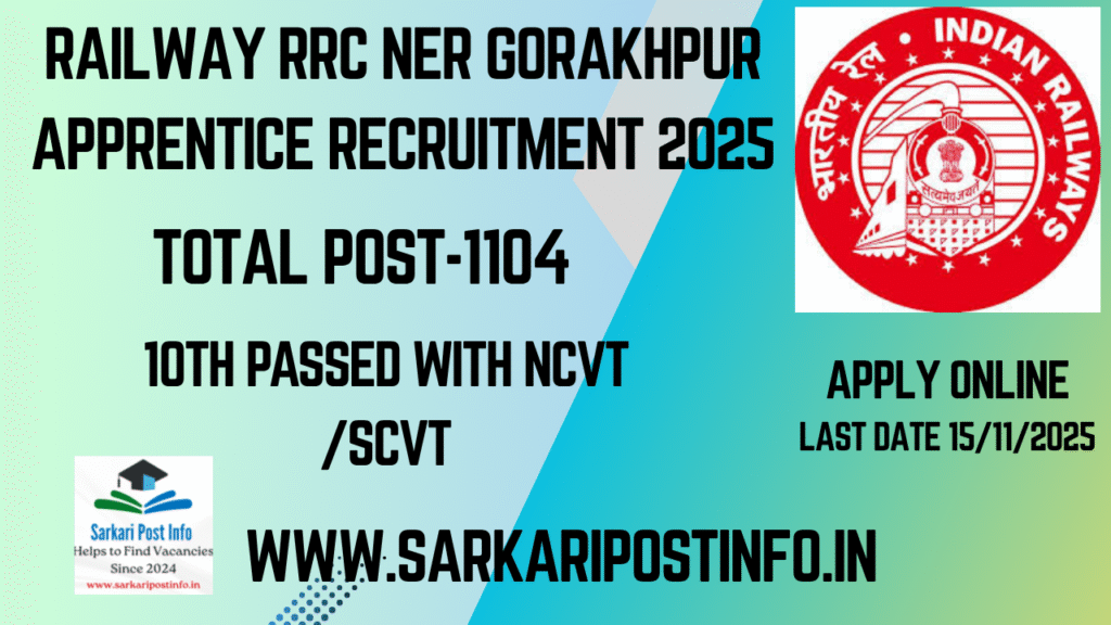 Railway RRC NER Gorakhpur Apprentice Recruitment 2025